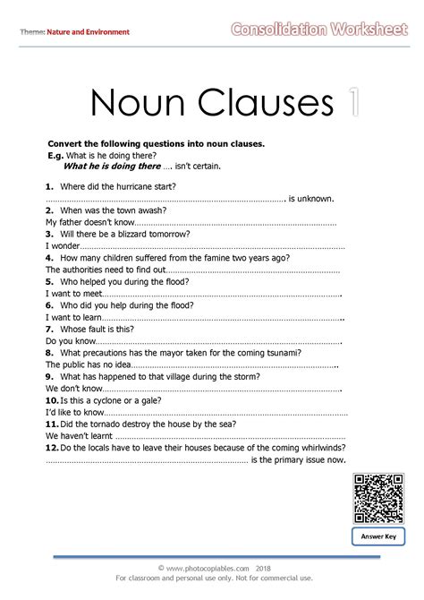 noun clauses exercises